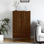 Hoge kast 69,5x31x115 cm bewerkt hout bruineiken