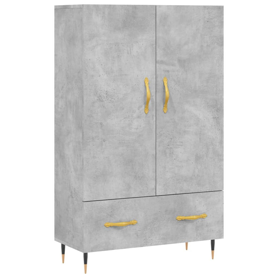 Hoge Kast 69,5X31X115 Cm Bewerkt Hout Betongrijs
