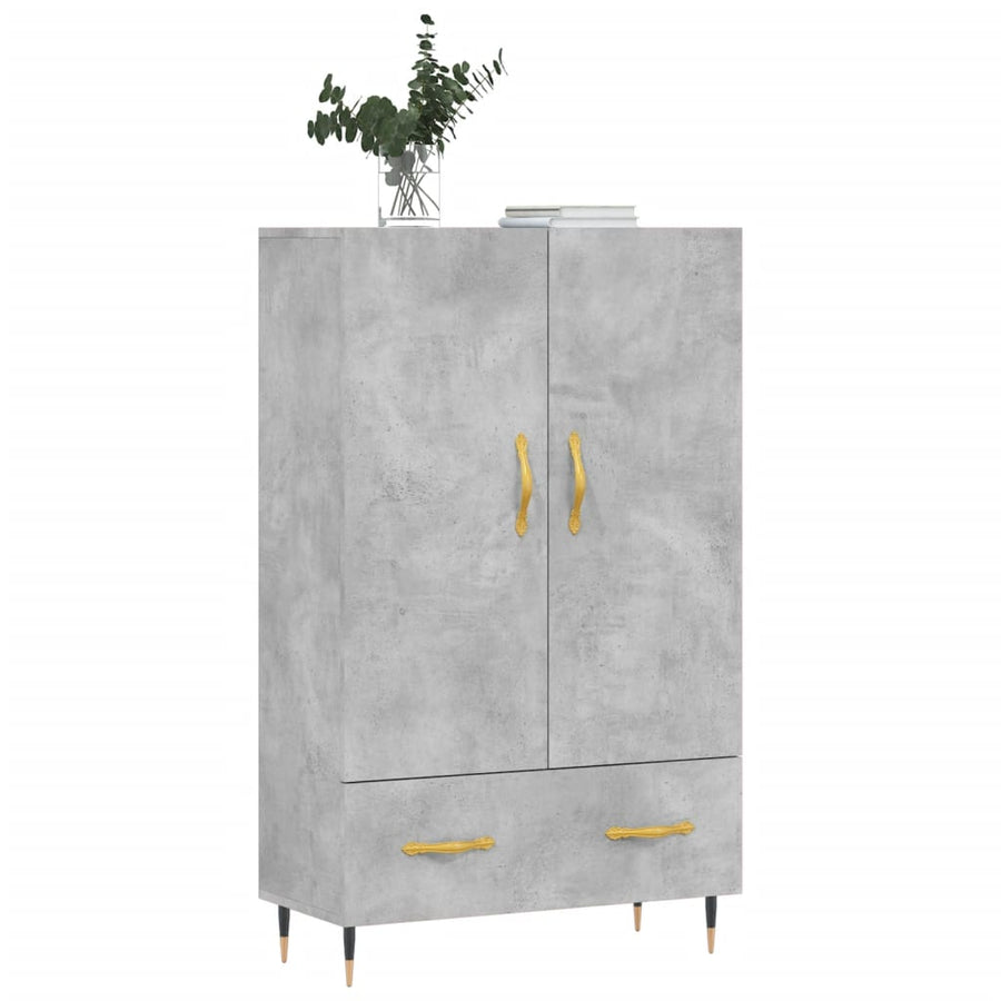 Hoge Kast 69,5X31X115 Cm Bewerkt Hout Betongrijs