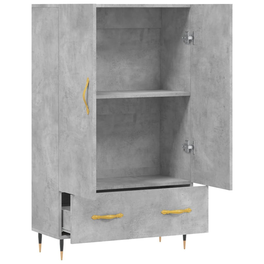 Hoge Kast 69,5X31X115 Cm Bewerkt Hout Betongrijs