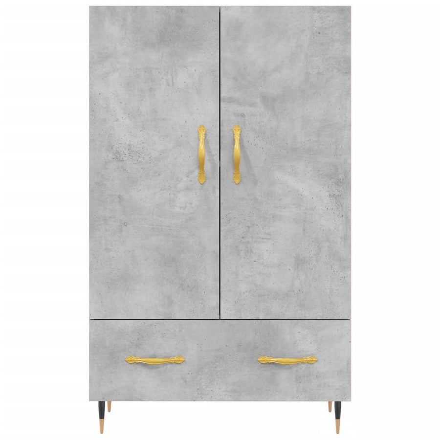 Hoge Kast 69,5X31X115 Cm Bewerkt Hout Betongrijs