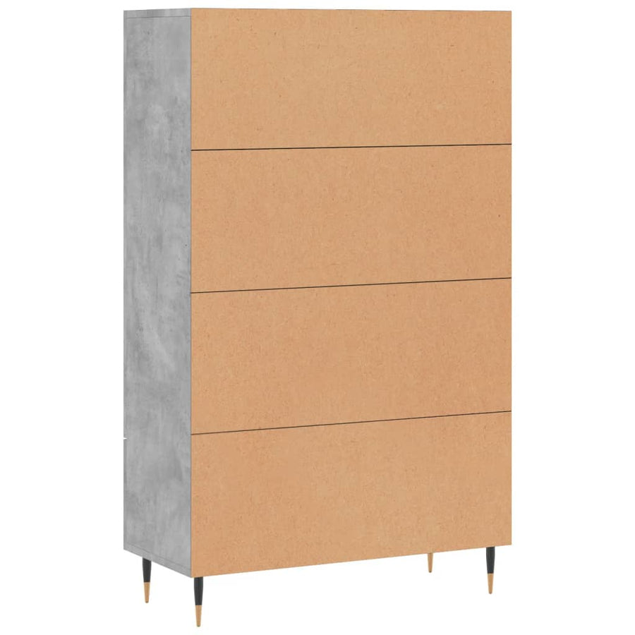 Hoge Kast 69,5X31X115 Cm Bewerkt Hout Betongrijs