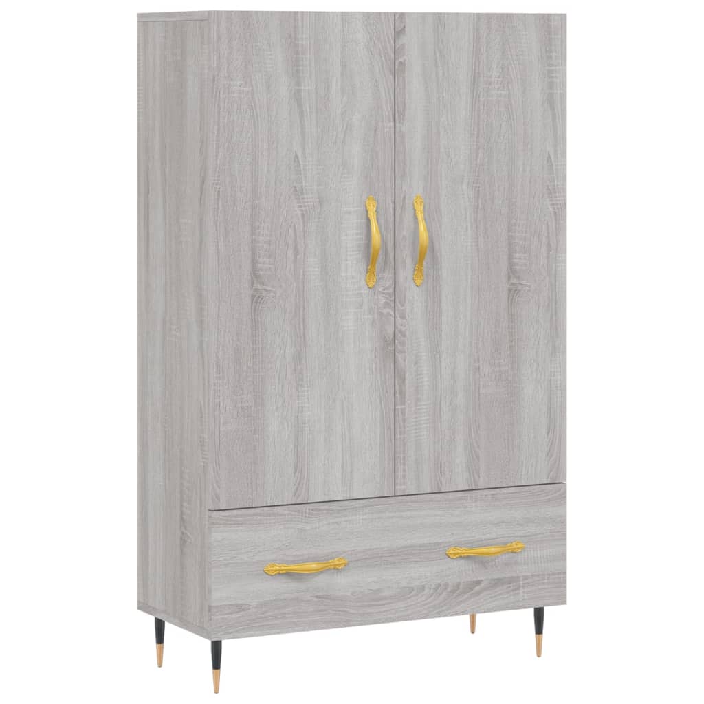 Hoge Kast 69,5X31X115 Cm Bewerkt Hout Grijs Sonoma Eikenkleurig