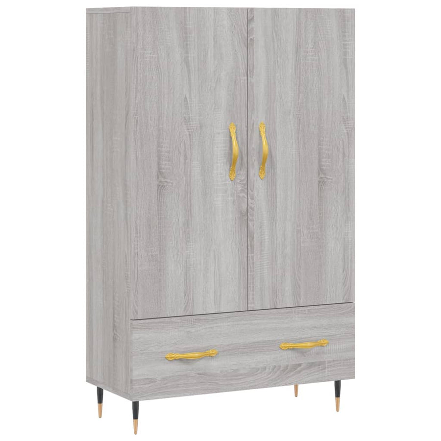 Hoge Kast 69,5X31X115 Cm Bewerkt Hout Grijs Sonoma Eikenkleurig
