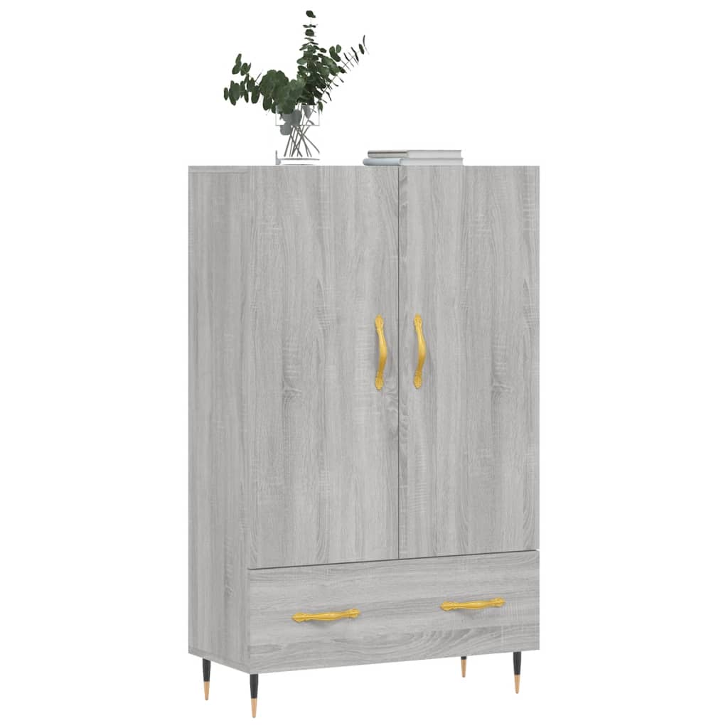 Hoge Kast 69,5X31X115 Cm Bewerkt Hout Grijs Sonoma Eikenkleurig