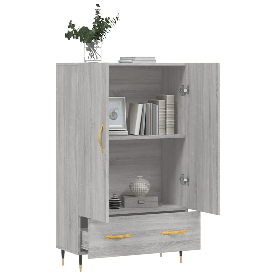 Hoge Kast 69,5X31X115 Cm Bewerkt Hout Grijs Sonoma Eikenkleurig