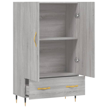 Hoge Kast 69,5X31X115 Cm Bewerkt Hout Grijs Sonoma Eikenkleurig