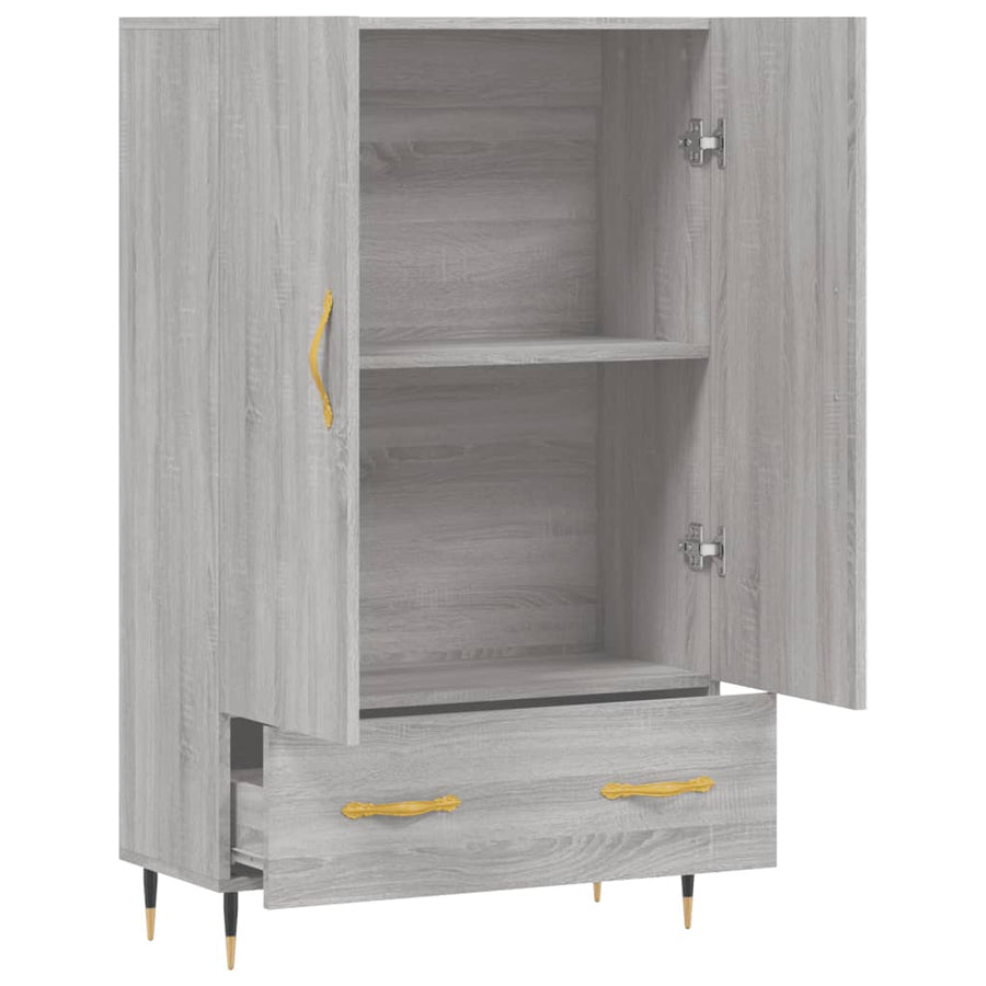 Hoge Kast 69,5X31X115 Cm Bewerkt Hout Grijs Sonoma Eikenkleurig