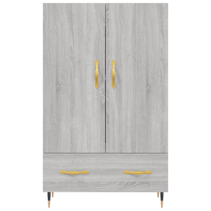 Hoge Kast 69,5X31X115 Cm Bewerkt Hout Grijs Sonoma Eikenkleurig