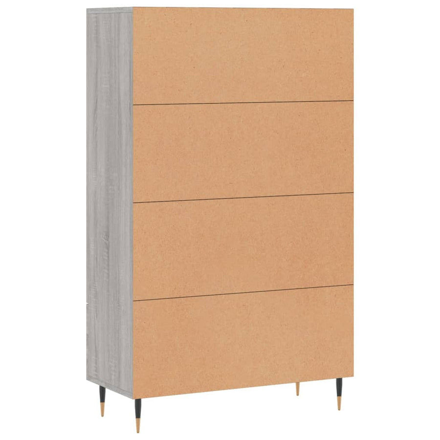 Hoge Kast 69,5X31X115 Cm Bewerkt Hout Grijs Sonoma Eikenkleurig