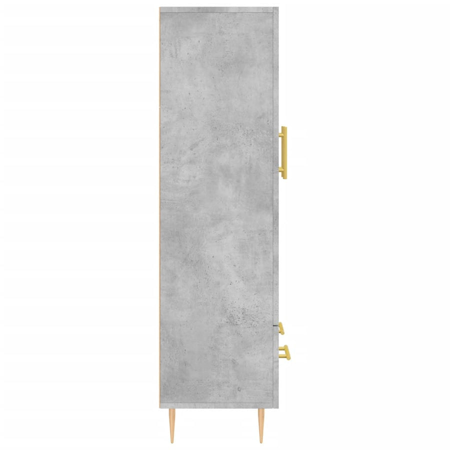 Hoge Kast 69,5X31X115 Cm Bewerkt Hout Betongrijs