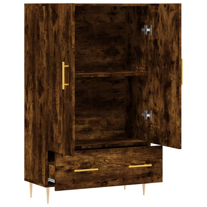 Hoge Kast 69,5X31X115 Cm Bewerkt Hout Gerookt Eikenkleurig