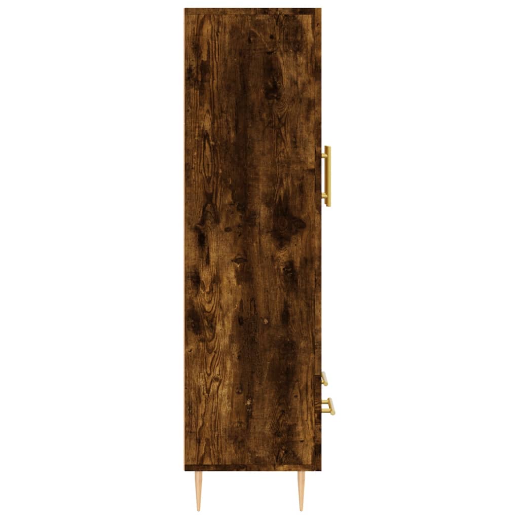 Hoge Kast 69,5X31X115 Cm Bewerkt Hout Gerookt Eikenkleurig