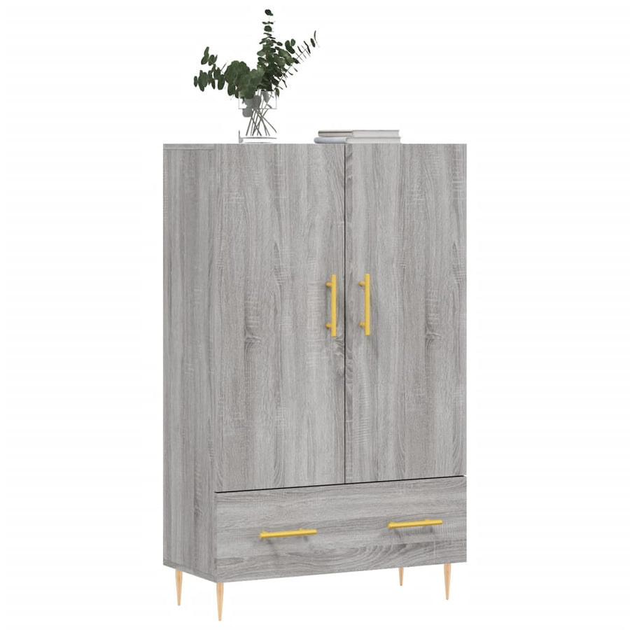 Hoge Kast 69,5X31X115 Cm Bewerkt Hout Grijs Sonoma Eikenkleurig