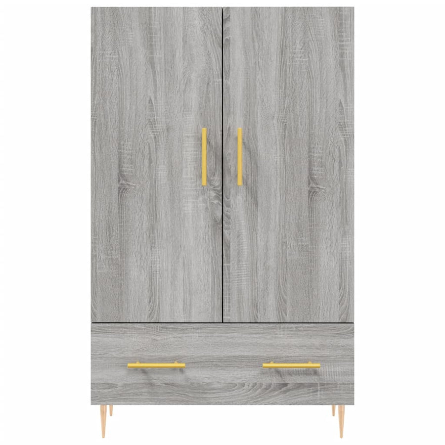 Hoge Kast 69,5X31X115 Cm Bewerkt Hout Grijs Sonoma Eikenkleurig
