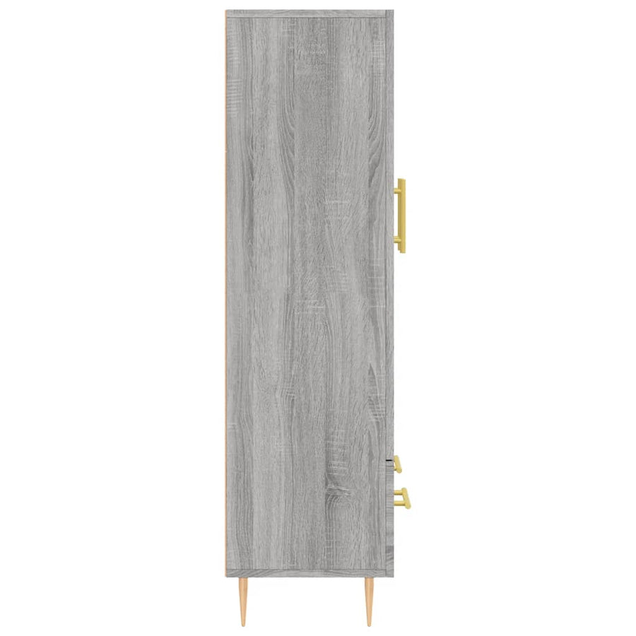 Hoge Kast 69,5X31X115 Cm Bewerkt Hout Grijs Sonoma Eikenkleurig