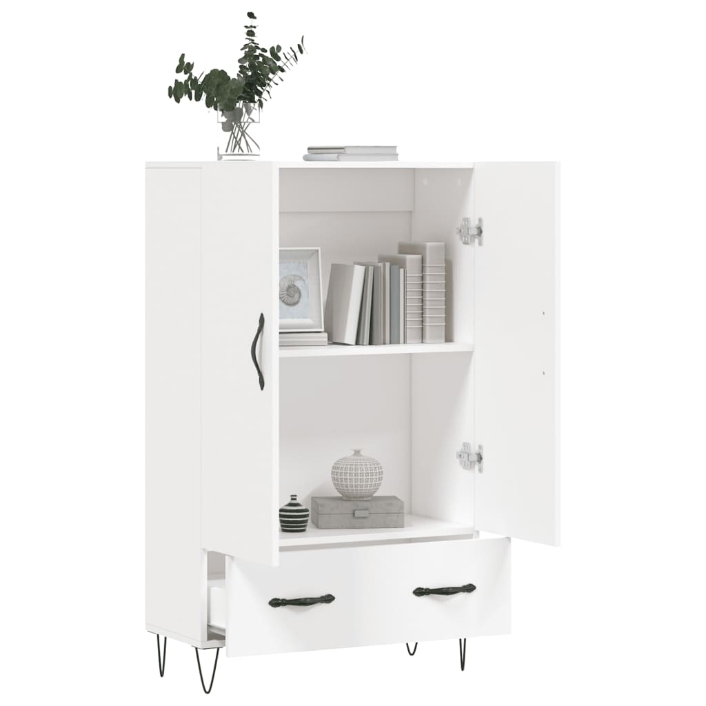 Hoge Kast 69,5X31X115 Cm Bewerkt Hout Wit