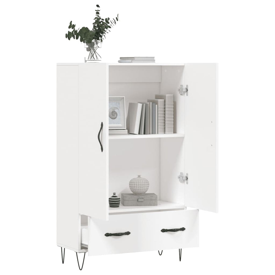 Hoge Kast 69,5X31X115 Cm Bewerkt Hout Wit