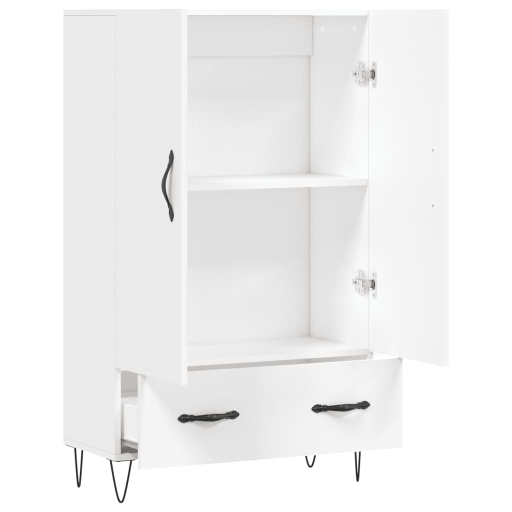 Hoge Kast 69,5X31X115 Cm Bewerkt Hout Wit