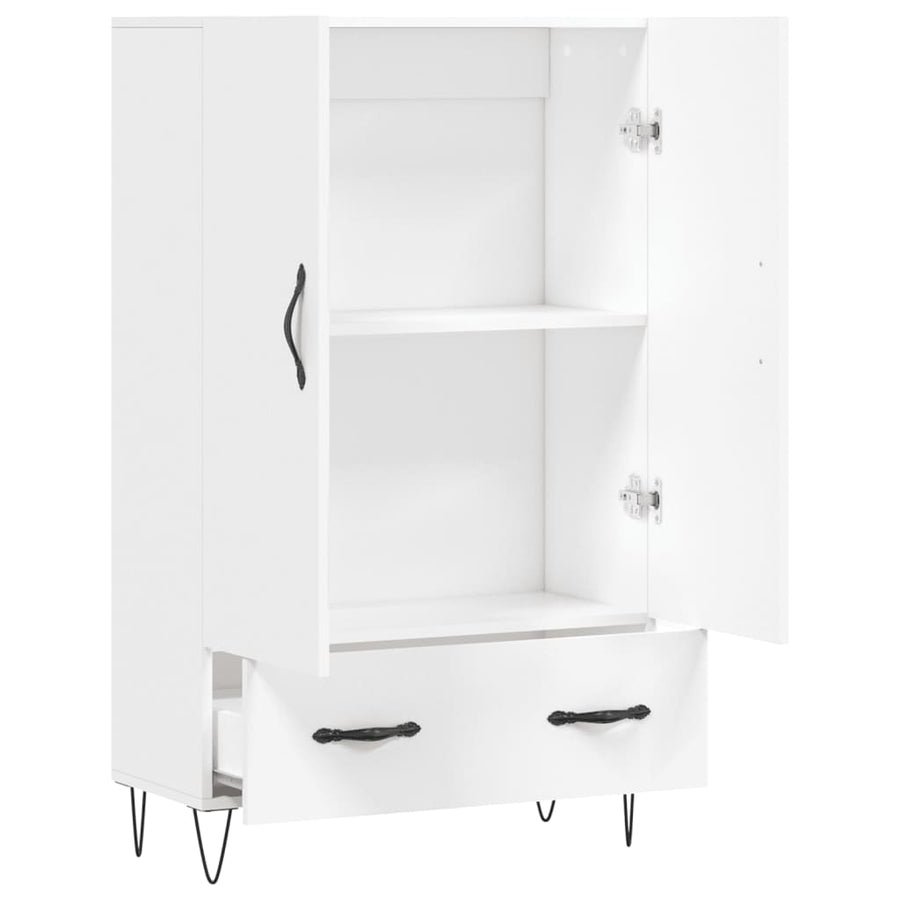 Hoge Kast 69,5X31X115 Cm Bewerkt Hout Wit