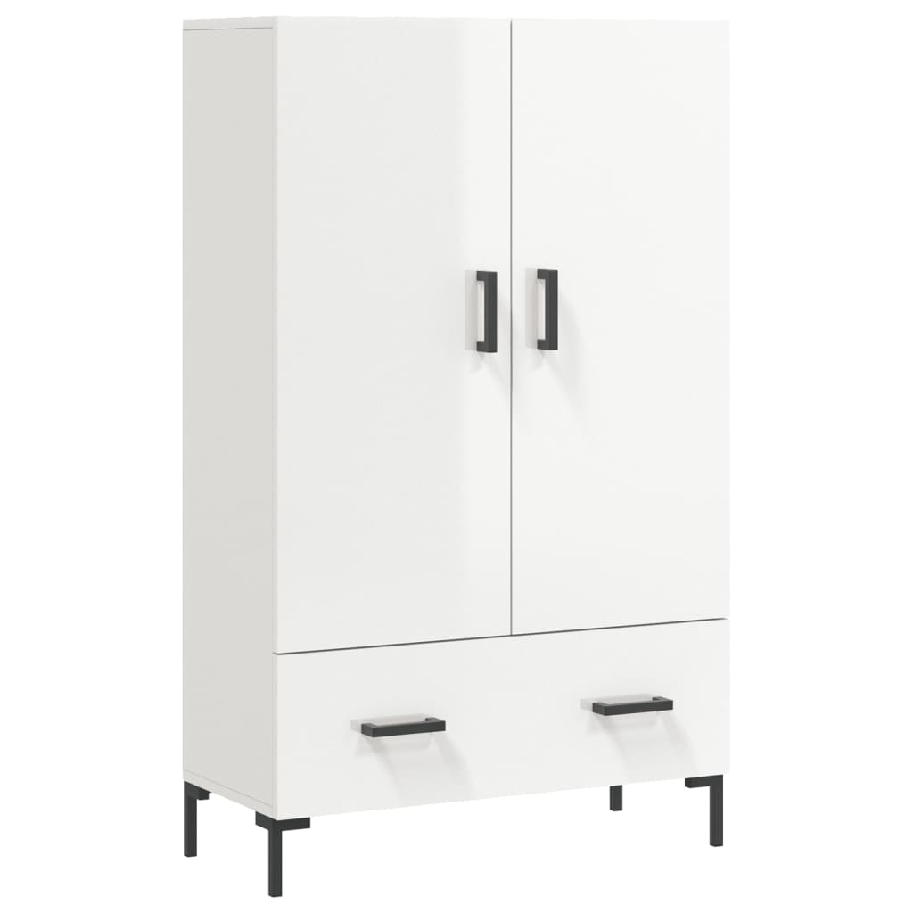 Hoge Kast 69,5X31X115 Cm Bewerkt Hout Hoogglans Wit