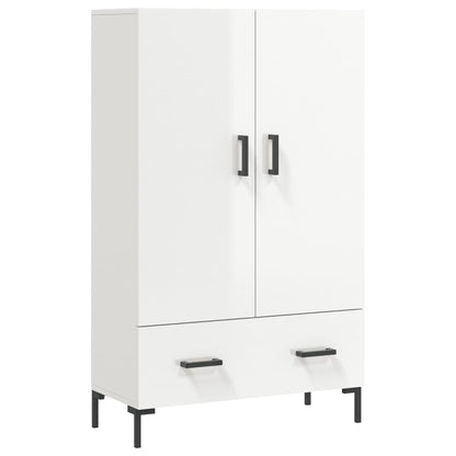 Hoge Kast 69,5X31X115 Cm Bewerkt Hout Hoogglans Wit
