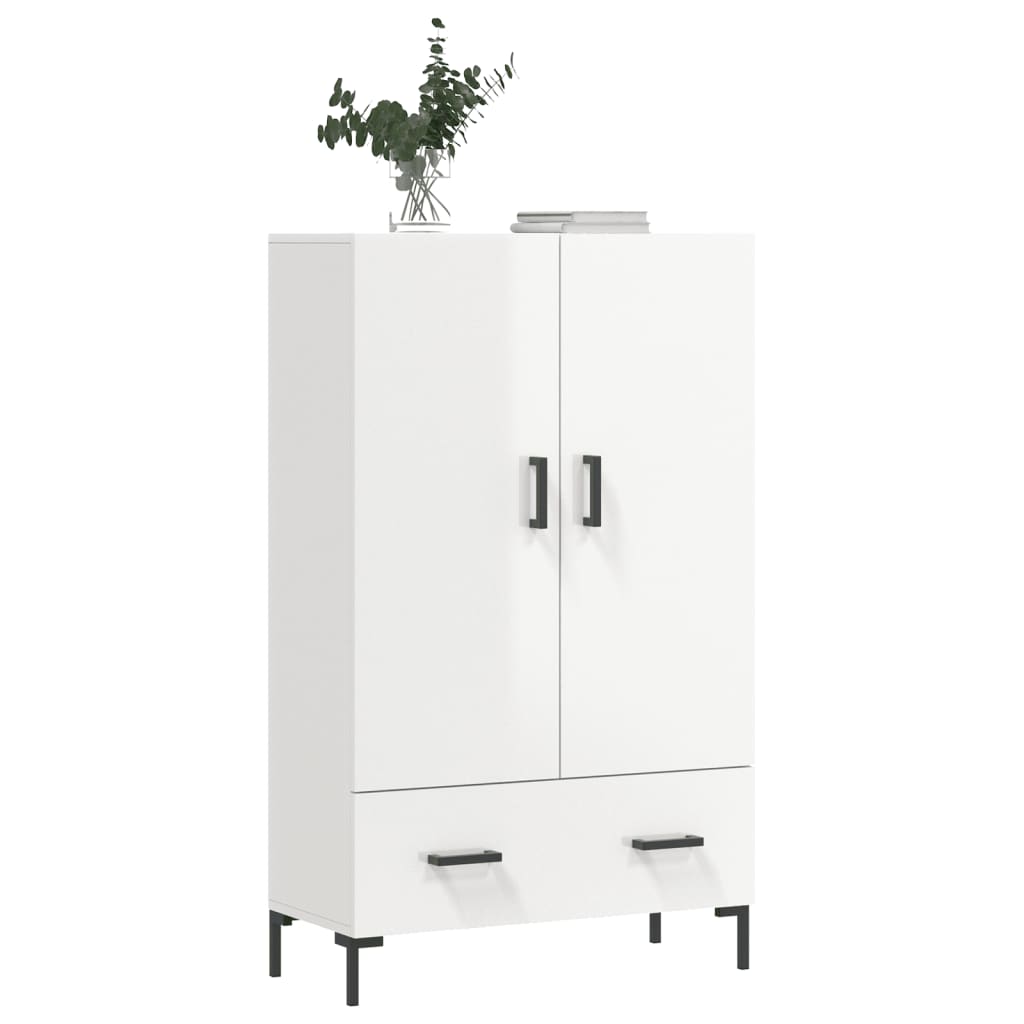 Hoge Kast 69,5X31X115 Cm Bewerkt Hout Hoogglans Wit