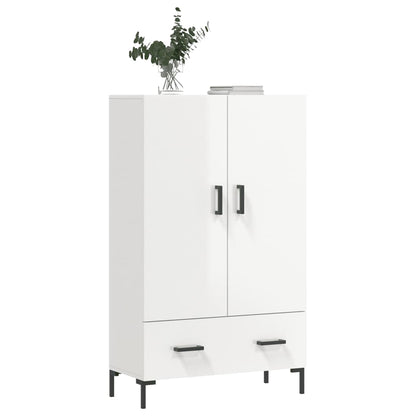 Hoge Kast 69,5X31X115 Cm Bewerkt Hout Hoogglans Wit