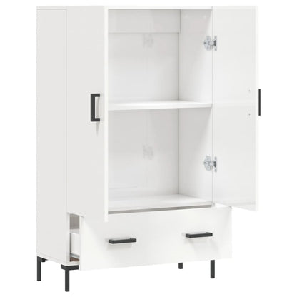Hoge Kast 69,5X31X115 Cm Bewerkt Hout Hoogglans Wit