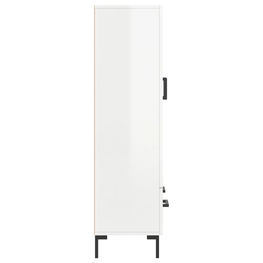 Hoge Kast 69,5X31X115 Cm Bewerkt Hout Hoogglans Wit