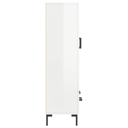 Hoge Kast 69,5X31X115 Cm Bewerkt Hout Hoogglans Wit