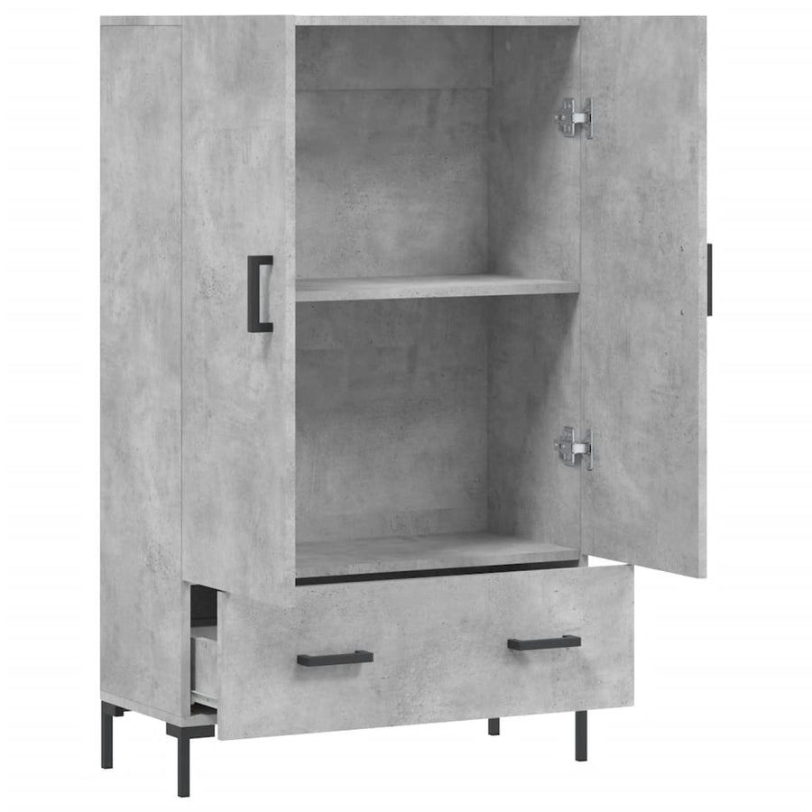 Hoge Kast 69,5X31X115 Cm Bewerkt Hout Betongrijs