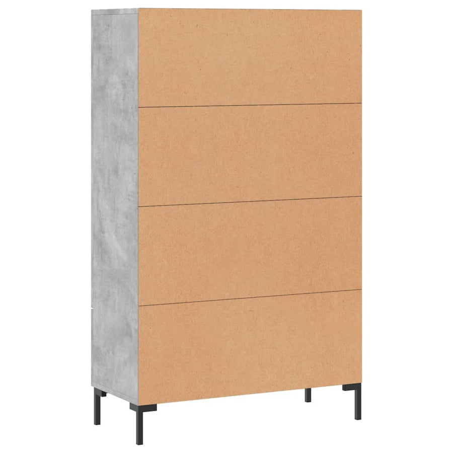 Hoge Kast 69,5X31X115 Cm Bewerkt Hout Betongrijs