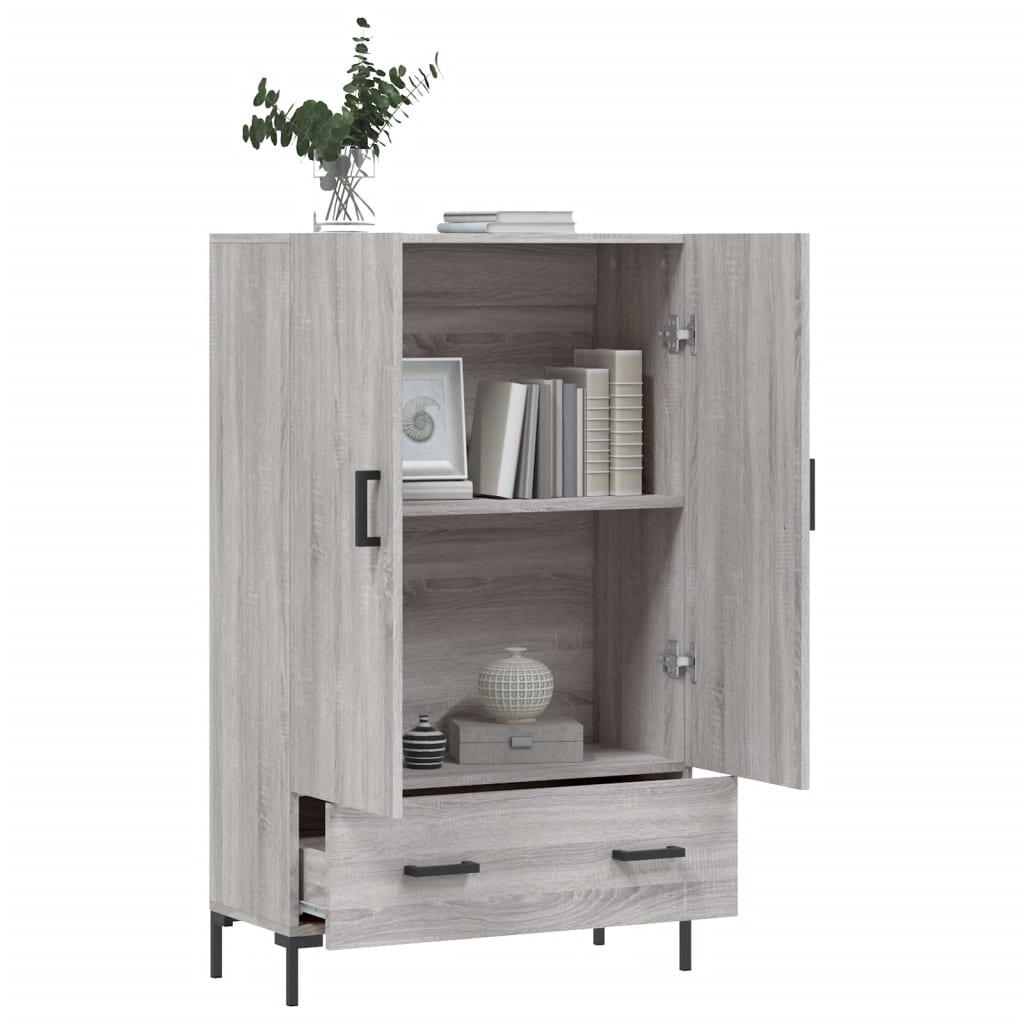 Hoge Kast 69,5X31X115 Cm Bewerkt Hout Grijs Sonoma Eikenkleurig