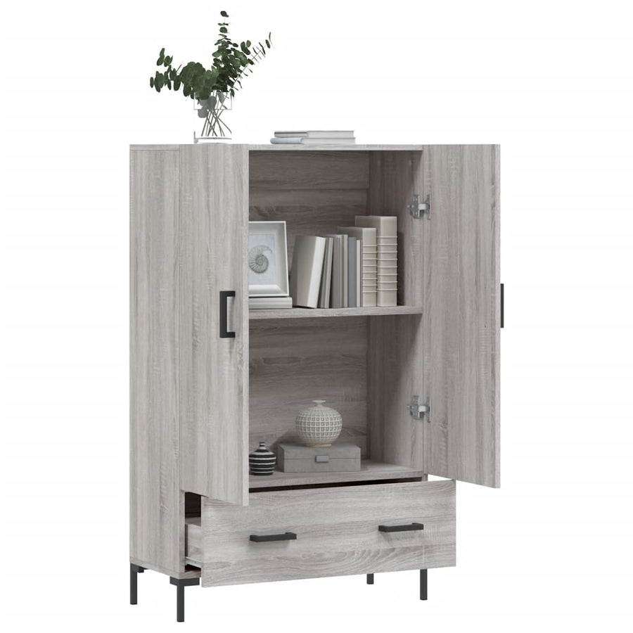 Hoge Kast 69,5X31X115 Cm Bewerkt Hout Grijs Sonoma Eikenkleurig