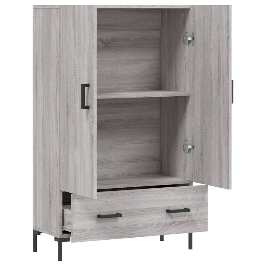 Hoge Kast 69,5X31X115 Cm Bewerkt Hout Grijs Sonoma Eikenkleurig