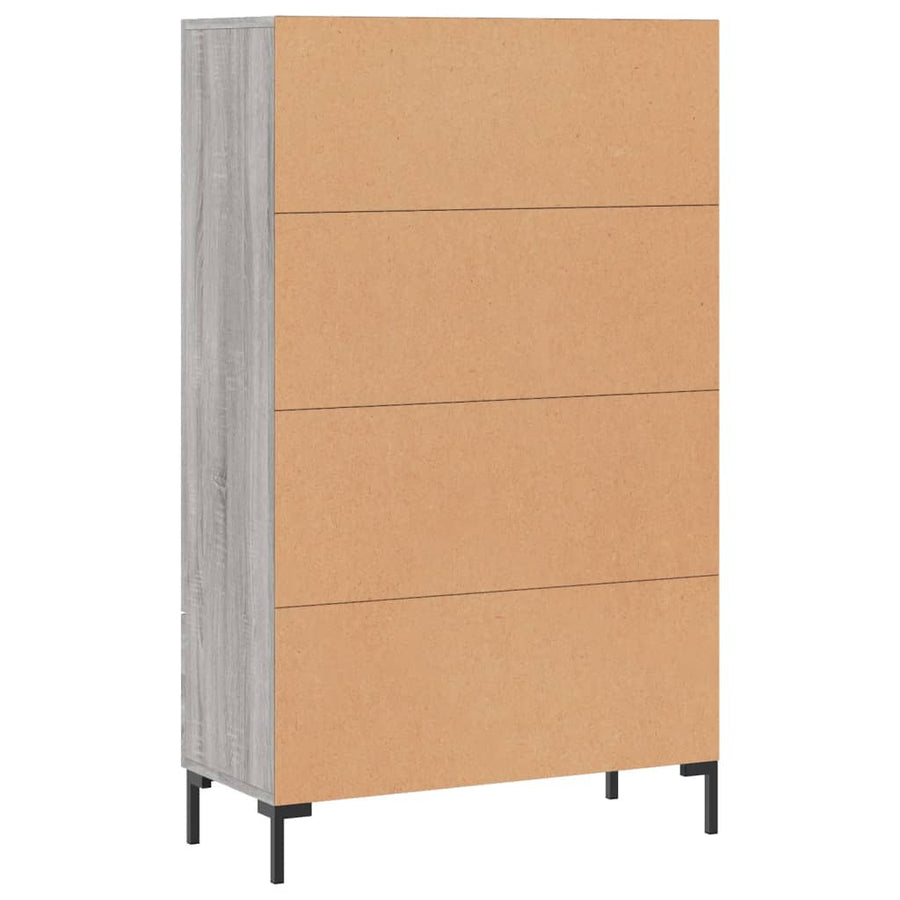 Hoge Kast 69,5X31X115 Cm Bewerkt Hout Grijs Sonoma Eikenkleurig