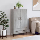 Hoge kast 69,5x31x115 cm bewerkt hout grijs sonoma