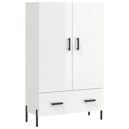 Hoge Kast 69,5X31X115 Cm Bewerkt Hout Hoogglans Wit