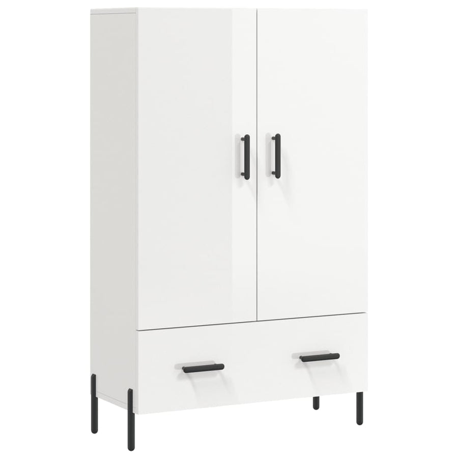 Hoge Kast 69,5X31X115 Cm Bewerkt Hout Hoogglans Wit