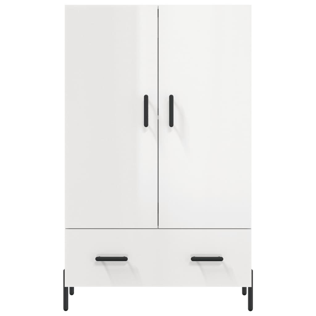 Hoge Kast 69,5X31X115 Cm Bewerkt Hout Hoogglans Wit