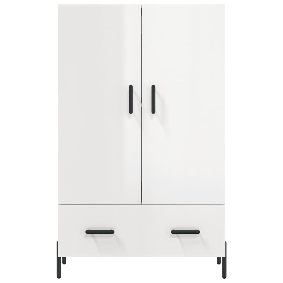 Hoge Kast 69,5X31X115 Cm Bewerkt Hout Hoogglans Wit