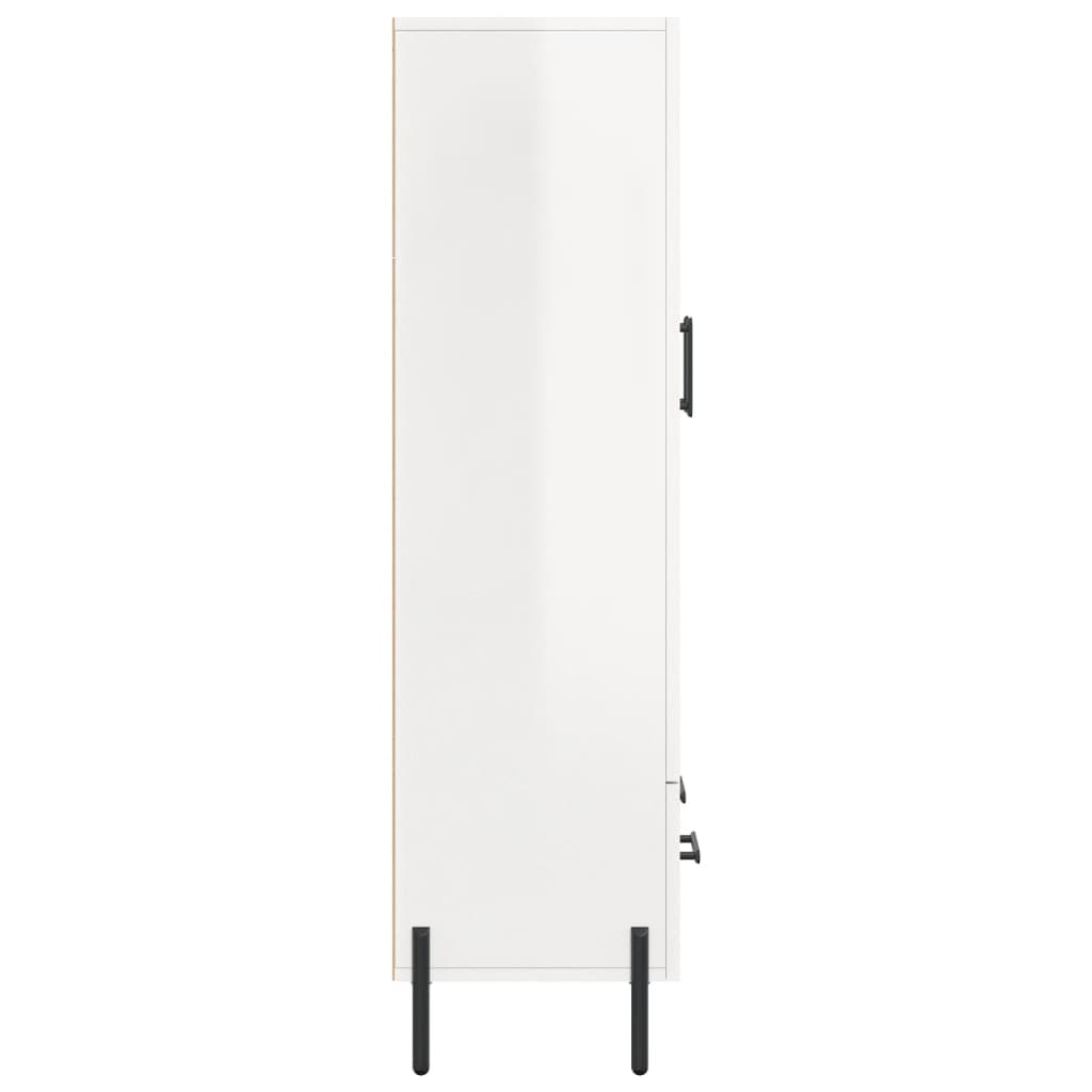 Hoge Kast 69,5X31X115 Cm Bewerkt Hout Hoogglans Wit