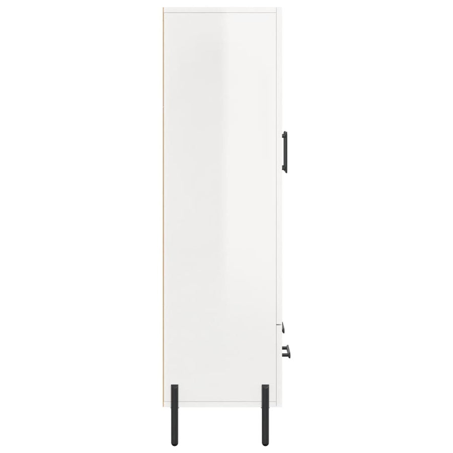 Hoge Kast 69,5X31X115 Cm Bewerkt Hout Hoogglans Wit