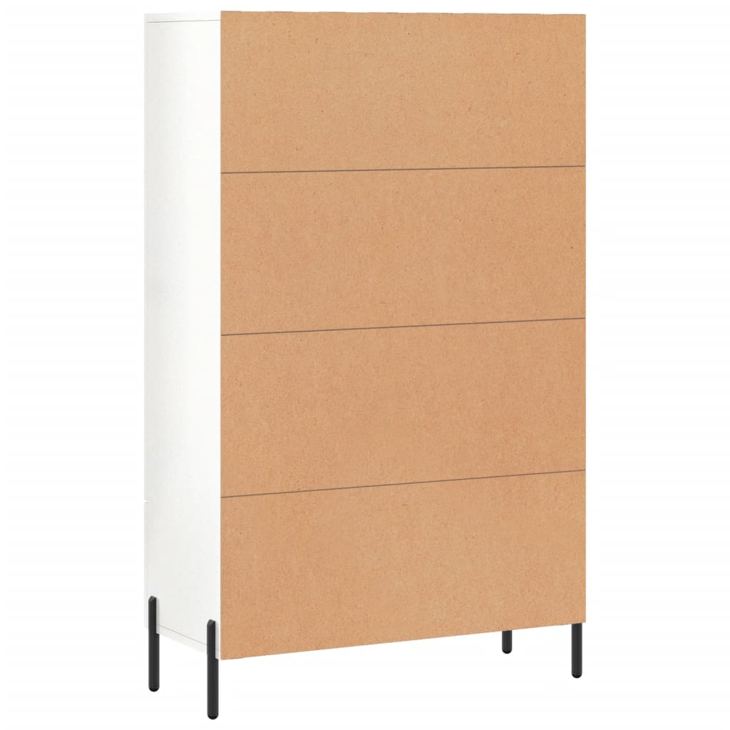 Hoge Kast 69,5X31X115 Cm Bewerkt Hout Hoogglans Wit