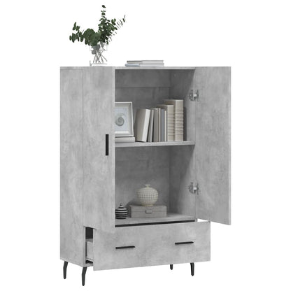 Hoge Kast 69,5X31X115 Cm Bewerkt Hout Betongrijs
