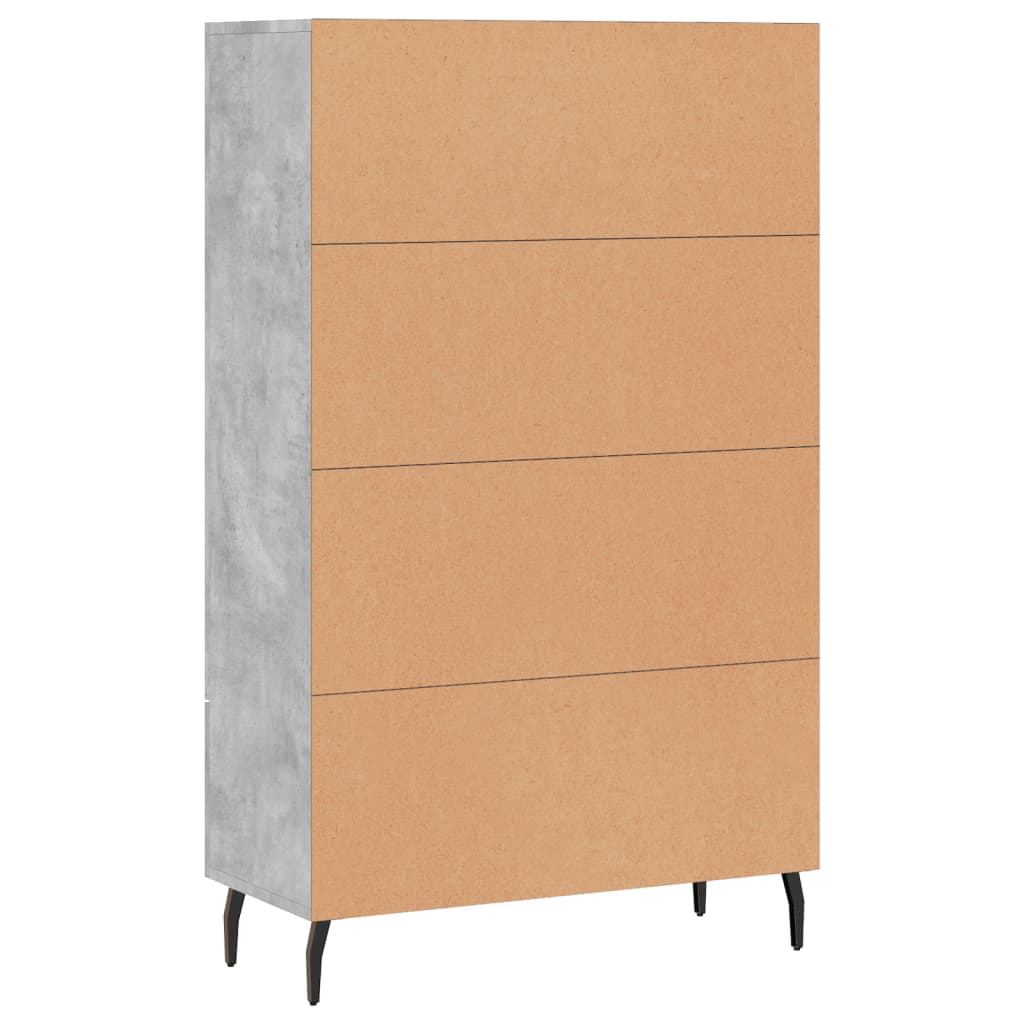 Hoge Kast 69,5X31X115 Cm Bewerkt Hout Betongrijs