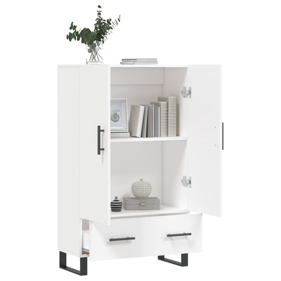 Hoge Kast 69,5X31X115 Cm Bewerkt Hout Wit