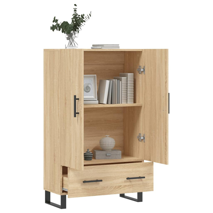Hoge Kast 69,5X31X115 Cm Bewerkt Hout Kleurig Sonoma eiken