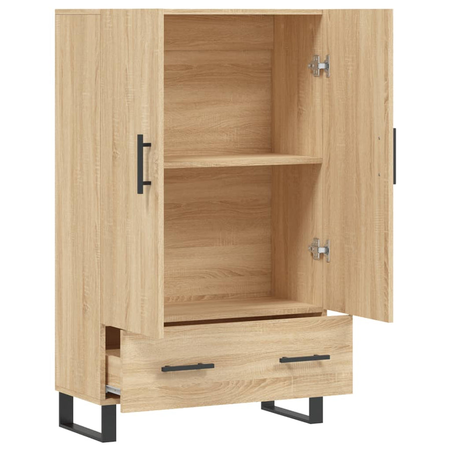 Hoge Kast 69,5X31X115 Cm Bewerkt Hout Kleurig Sonoma eiken